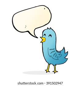 pájaro feliz con burbuja de habla