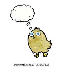 pájaro feliz con burbuja de pensamiento