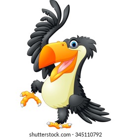 Cartoon happy bird toucan