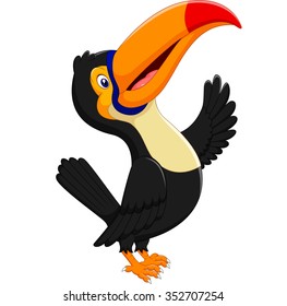 Cartoon happy bird toucan 