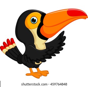 Cartoon happy bird toucan