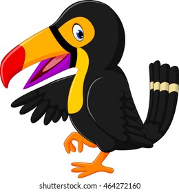 Cartoon happy bird toucan