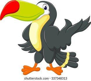 Cartoon happy bird toucan of illustration

