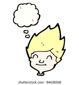 cartoon happy blond person