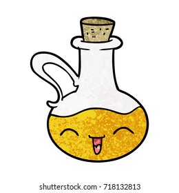 cartoon happy bottle of olive oil