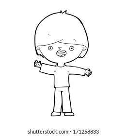 niño feliz de dibujos animados