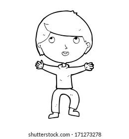 niño feliz de dibujos animados