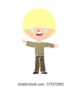 niño feliz de dibujos animados