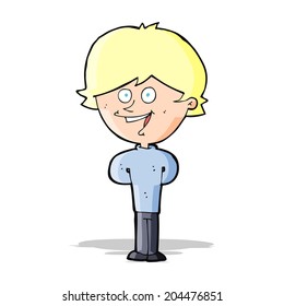 niño feliz de dibujos animados