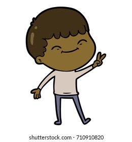 desenho animado menino feliz
