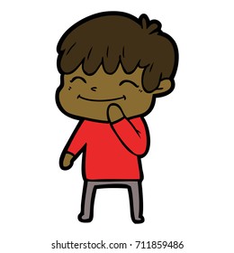niño feliz de dibujos animados
