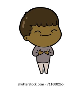 desenho animado menino feliz