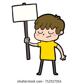 niño feliz de dibujos animados