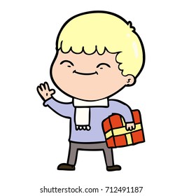niño feliz de dibujos animados