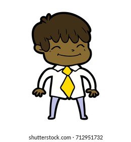 desenho animado menino feliz