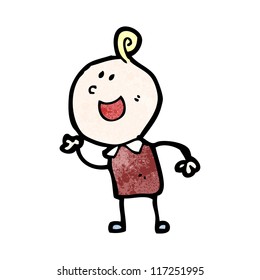 cartoon happy boy calling