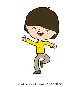 cartoon happy boy dancing