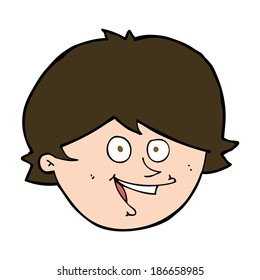 caricatura cara de niño feliz