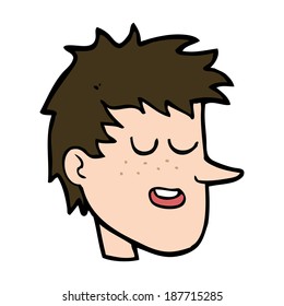 caricatura cara de niño feliz
