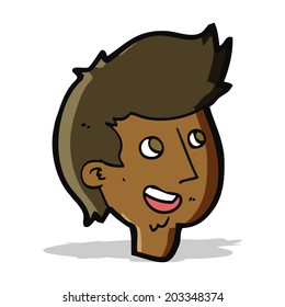 caricatura cara de niño feliz