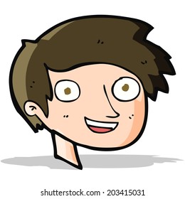 cartoon happy boy face