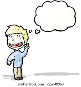 niño feliz con idea