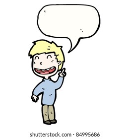 niño feliz con idea