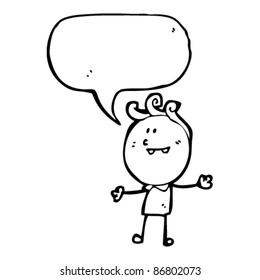 cartoon happy boy with open arms