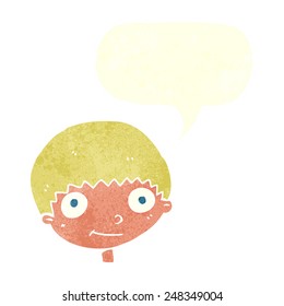 cartoon happy boy with speech bubble
