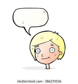 cartoon happy boy with speech bubble
