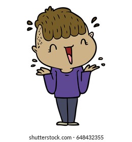 Cartoon Happy Junge überrascht