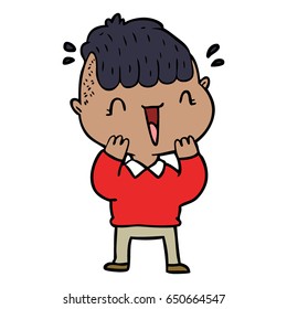 Cartoon Happy Junge überrascht