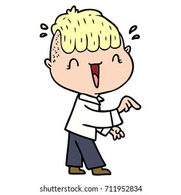 niño feliz de caricatura sorprendido