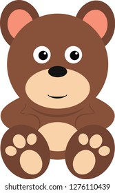 Cartoon happy brown bear