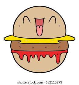 cartoon happy burger