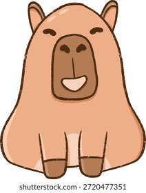 Caricatura feliz de un capibara