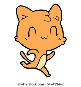 gato feliz de dibujos animados