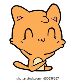 cartoon happy cat