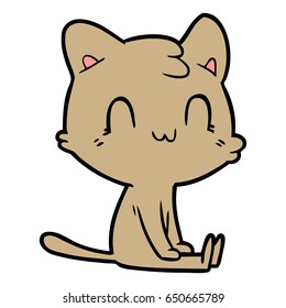 gato feliz de dibujos animados