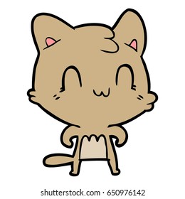 gato feliz de dibujos animados
