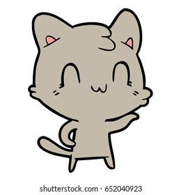 cartoon happy cat