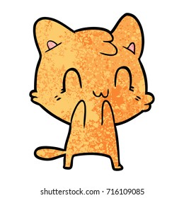 gato feliz de dibujos animados