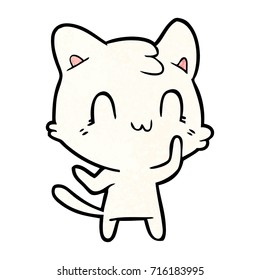 gato feliz de dibujos animados