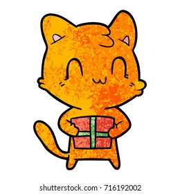 cartoon happy cat