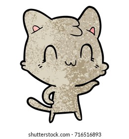 cartoon happy cat