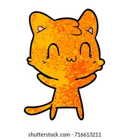 gato feliz de dibujos animados