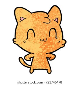 gato feliz de dibujos animados