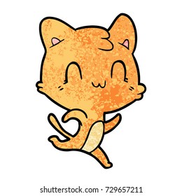 cartoon happy cat
