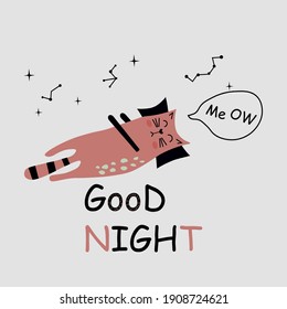 cartoon happy cat on gray background	