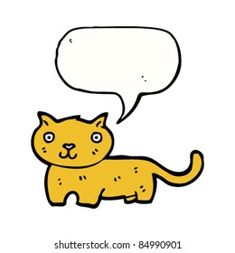 Cartoon-glückliche Katze mit Sprachblase